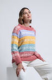 FILATI Studio PULLOVER MED MÖNSTERRÄNDER Natural Alpaca Pelo