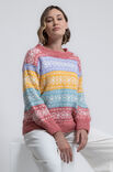 FILATI Studio PULLOVER MED MÖNSTERRÄNDER Natural Alpaca Pelo