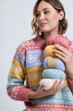 FILATI Studio PULLOVER MED MÖNSTERRÄNDER Natural Alpaca Pelo