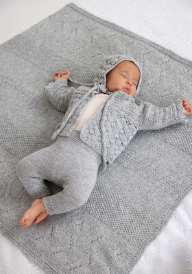 VIRKAD JACKA Cool Wool Baby - Virkmönster (DK) från Lana Grossa