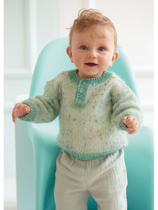 Lana Grossa PULLOVER Natural Superkid Tweed & Ecopuno - Stickmönster (DK)
