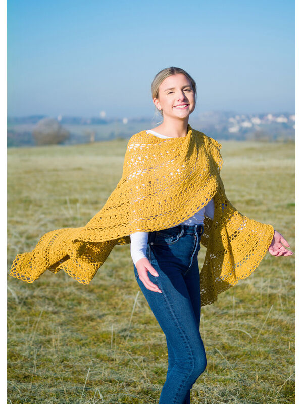 Lana Grossa TREKANTSSJAL Landlust Sommerseide - Stickbeskrivning (SE)