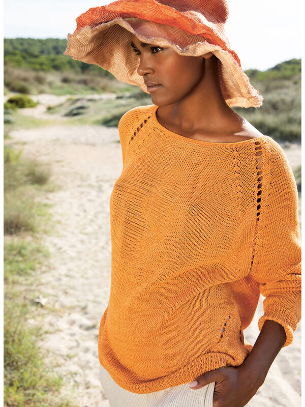 Lana Grossa RAGLANPULLOVER Solo Lino - Stickbeskrivning (SE)