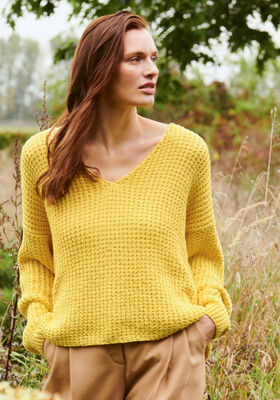 V-HALS PULLOVER Organico - Stickmönster (SE) från Lana Grossa