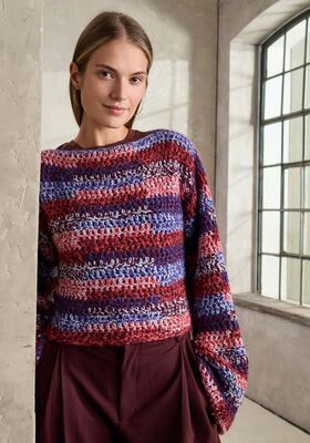 VIRKAD PULLOVER Cool Merino & Superkid Seta - Virkmönster (SE) från Lana Grossa