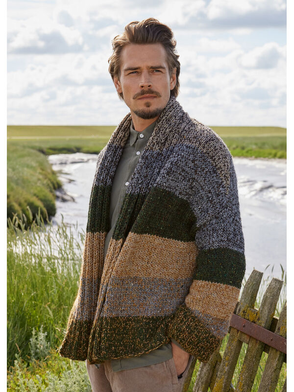 Lana Grossa CARDIGAN Landlust Soft Tweed 90 & Puno Due - Stickmönster (SE)