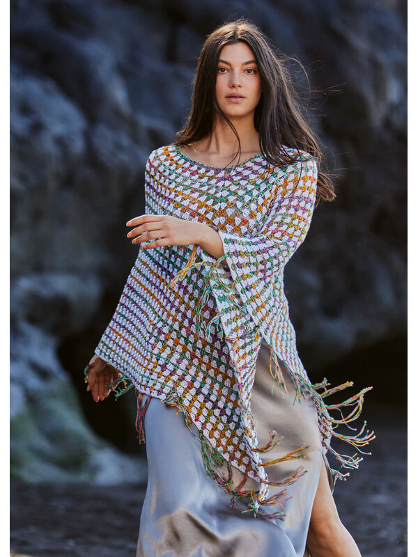 Lana Grossa VIRKAD PONCHO Gomitolo Selezione 3 & Alta Moda Cotolana - Stickmönster (SE)