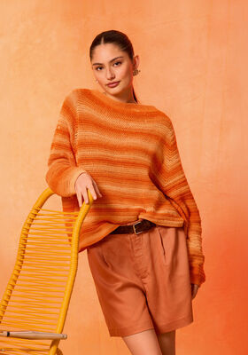 VIRKAD PULLOVER TOP-DOWN Gomitolo Tono från Lana Grossa