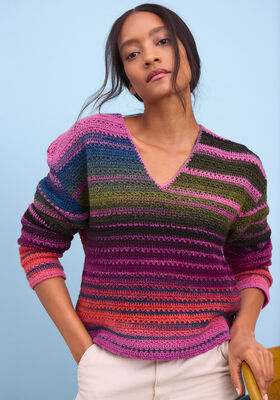 VIRKAD V-PULLOVER Gomitolo Modo från Lana Grossa