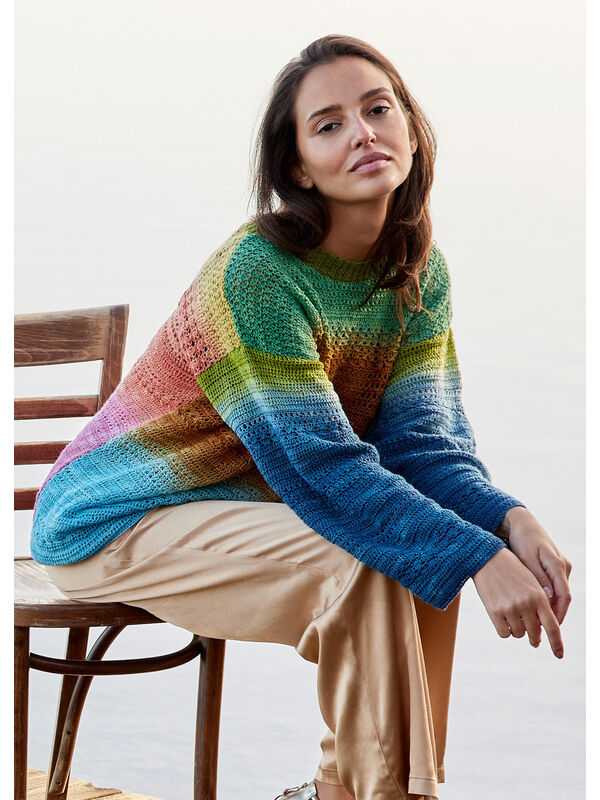 Lana Grossa VIRKAD PULLOVER Cool Wool Lace Hand-dyed - Virkmönster (SE)