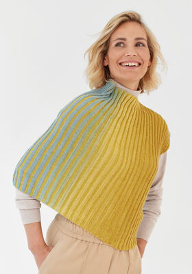 PONCHO Cool Wool Lace hand-dyed & Cool Wool Lace - Stickmönster (DK) från Lana Grossa