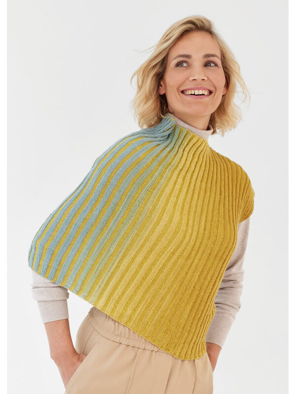 Lana Grossa PONCHO Cool Wool Lace hand-dyed & Cool Wool Lace - Stickmönster (DK)
