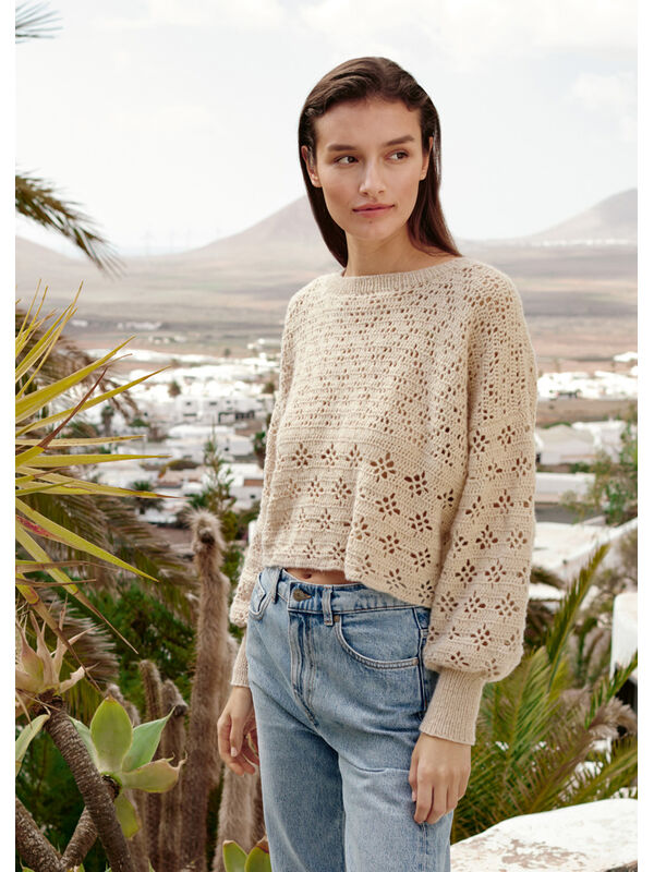 Lana Grossa VIRKAD PULLOVER Ecopuno - Virkmönster (SE)