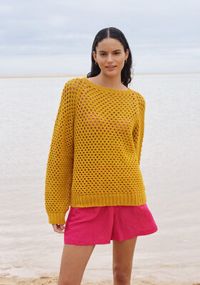 VIRKAD RAGLANPULLOVER Landlust Baumwolle - Virkmönster (DK) från Lana Grossa