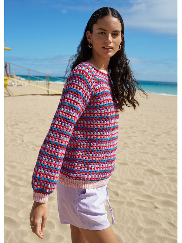 Lana Grossa VIRKAD RAGLANPULLOVER Elastico - Virkmönster (DK)