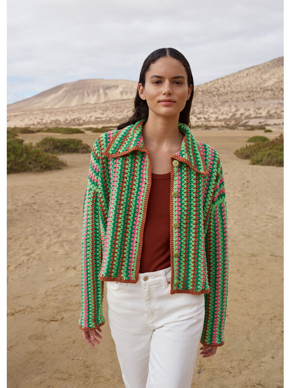 Lana Grossa VIRKAD CARDIGAN Organico - Virkmönster (DK)