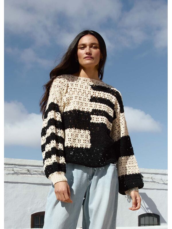 Lana Grossa VIRKAD PULLOVER Setapura - Virkmönster (NO)