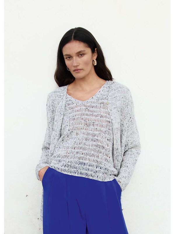 Lana Grossa VIRKAD CARDIGAN Maglia - Virkmönster (SE)