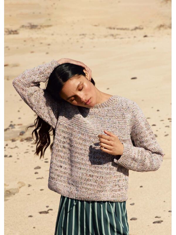 Lana Grossa VIRKAD RAGLAN PULLOVER Maglia - Virkmönster (NO)