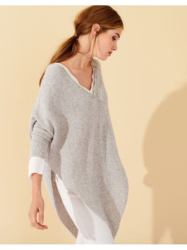Lana Grossa PONCHO PULLOVER Ecopuno- Stickbeskrivning (SE)