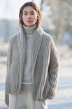Lana Grossa CARDIGAN   MED SJALKRAGE Merino Big - Stickmönster (NO)