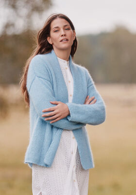 CARDIGAN Ecopuno & Silkhair - Stickmönster (SE) från Lana Grossa