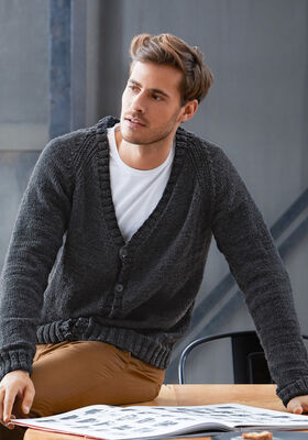 RAGLANJACKA (MAN) Cool Wool Big - Stickmönster (SE) från Lana Grossa