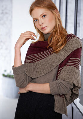 TREKANTSSJAL Cool Wool Big Melange - Stickmönster (SE) från Lana Grossa