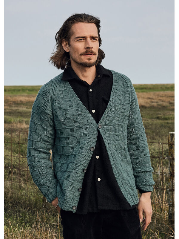 Lana Grossa RAGLANCARDIGAN (MAN) Cool Wool Big - Stickmönster (DK)