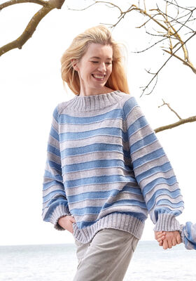 TOP-DOWN PULLOVER Cool Wool Big Mélange från Lana Grossa