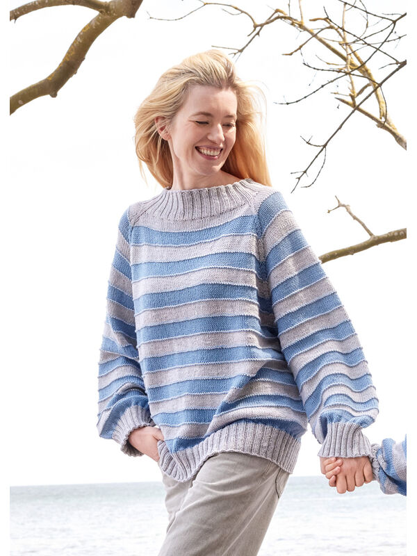 Lana Grossa TOP-DOWN PULLOVER Cool Wool Big Mélange