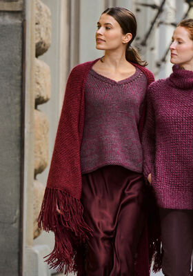 TREKANTSSJAL Silkhair & Alta Moda Alpaca från Lana Grossa
