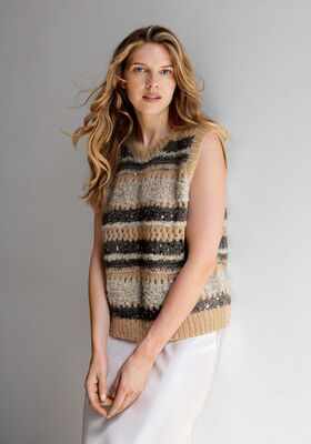 SLIPOVER IM MUSTERMIX Orsetto, Mohair di Gio, Brigitte No. 2 & Cosmo från Lana Grossa