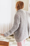 Lana Grossa TOP-DOWN CARDIGAN Natural Alpaca Lungo - Stickmönster (DK)