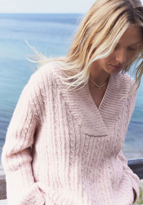 TOP-DOWN PULLOVER Natural Alpaca Pelo - Stickmönster (DK) från Lana Grossa