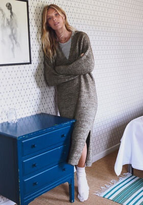 TOP-DOWN KLÄNNING Natural Alpaca Pelo - Stickmönster (DK) från Lana Grossa