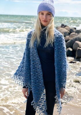 VIRKAD SJAL Natural Superkid Tweed - Virkmönster (NO) från Lana Grossa