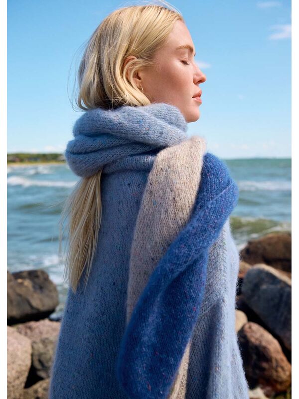 Lana Grossa DIAGONAL SJAL Natural Superkid Tweed - Stickmönster (NO)