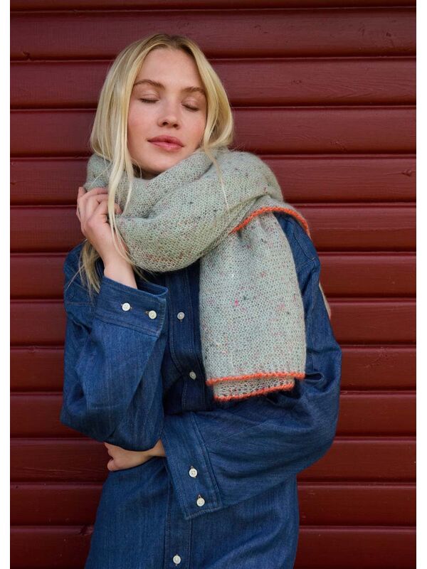 Lana Grossa VIRKAD SJAL Natural Superkid Tweed & Silkhair - Virkmönster (SE)