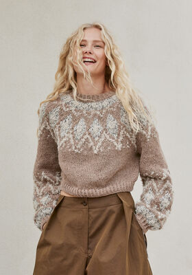 PULLOVER Natural Lama Chunky, Orsetto & Glamour från Lana Grossa