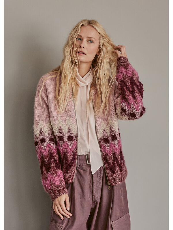Lana Grossa JACQUARD-JACKA Natural Alpaca Pelo, Silkhair & Orsetto