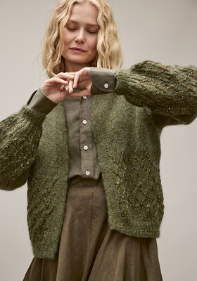 CARDIGAN Natural Lama Fine, Silkhair & Glamour från Lana Grossa