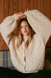 Lana Grossa CARDIGAN Natural Alpaca Pelo - Stickmönster (DK)