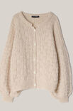 Lana Grossa CARDIGAN Natural Alpaca Pelo - Stickmönster (DK)