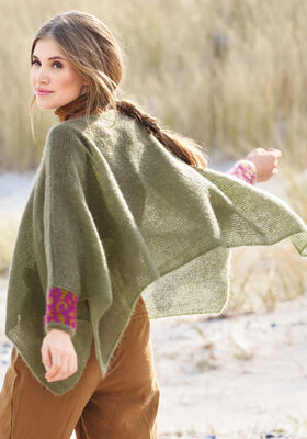 PONCHO Silkhair - Stickmönster (SE) från Lana Grossa