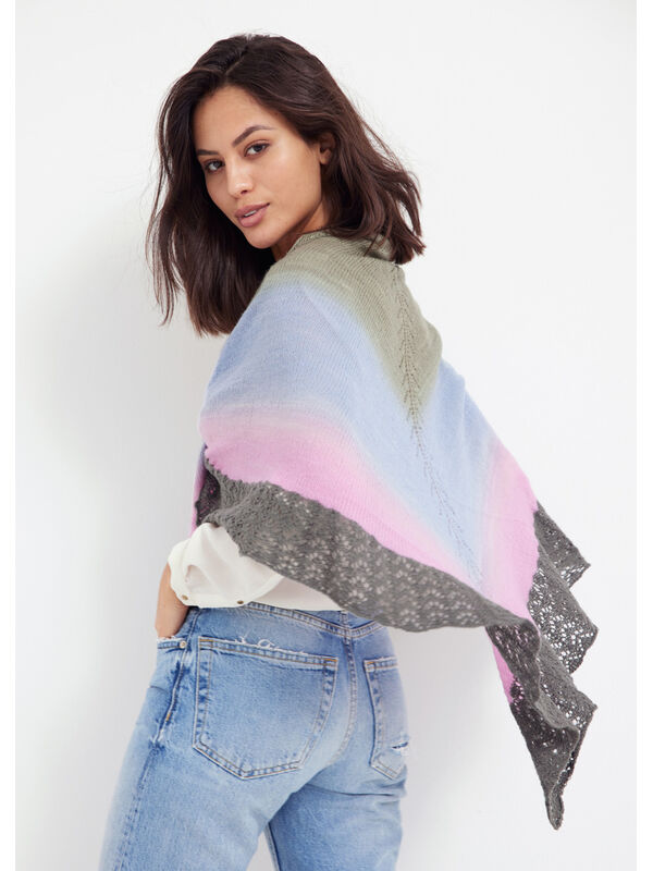 Lana Grossa TREKANTSSJAL Cool Wool Lace Hand-dyed & Cool Wool Lace - Stickmönster (SE)