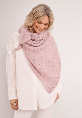 TREKANTSSJAL Cool Wool Lace & Silkhair - Stickmönster (SE) från Lana Grossa