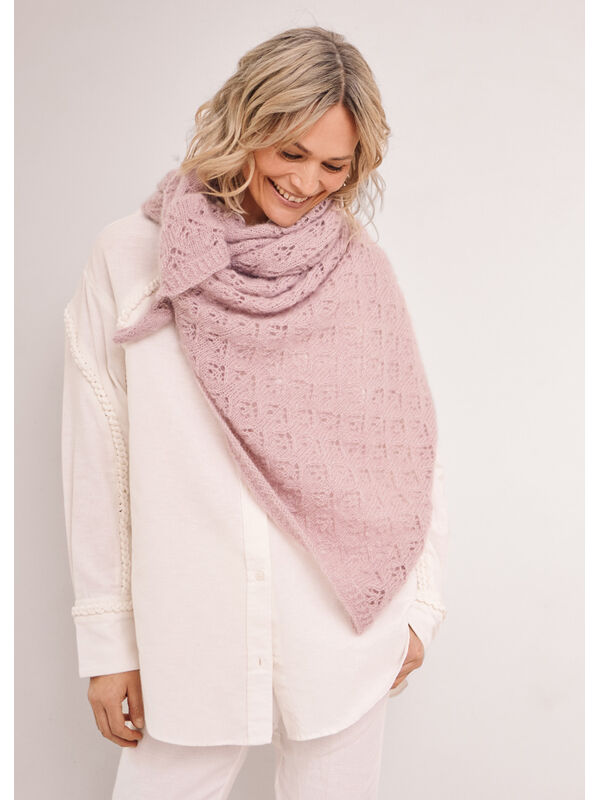 Lana Grossa TREKANTSSJAL Cool Wool Lace & Silkhair - Stickmönster (SE)