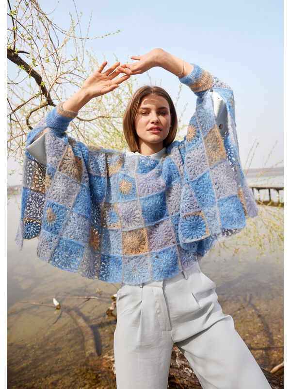 Lana Grossa PONCHO Silkhair Print - Stickmönster (SE)