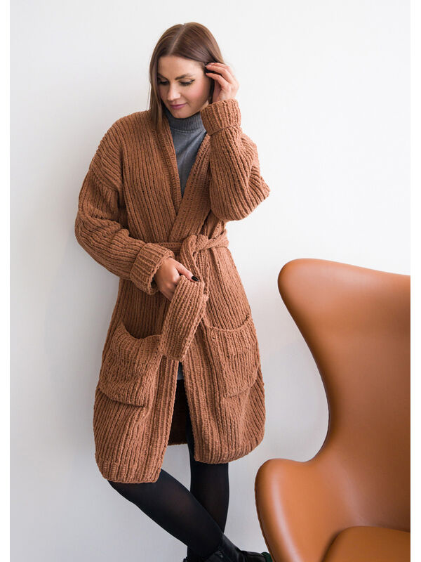 Lana Grossa LÅNG CARDIGAN The Look - Stickmönster (DK)